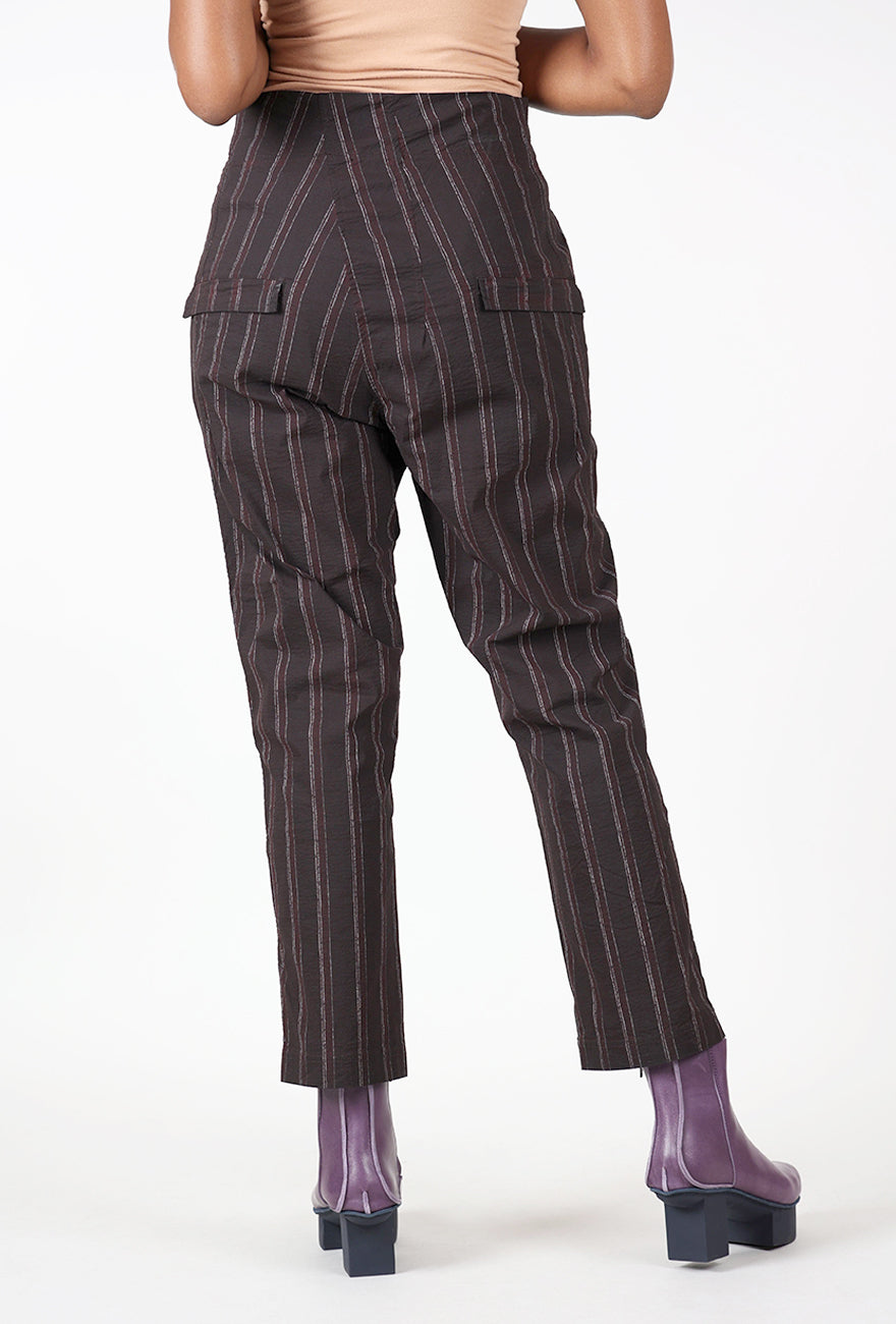 Paper Cotton Slimmer Trouser, Purple Cloud Stripe