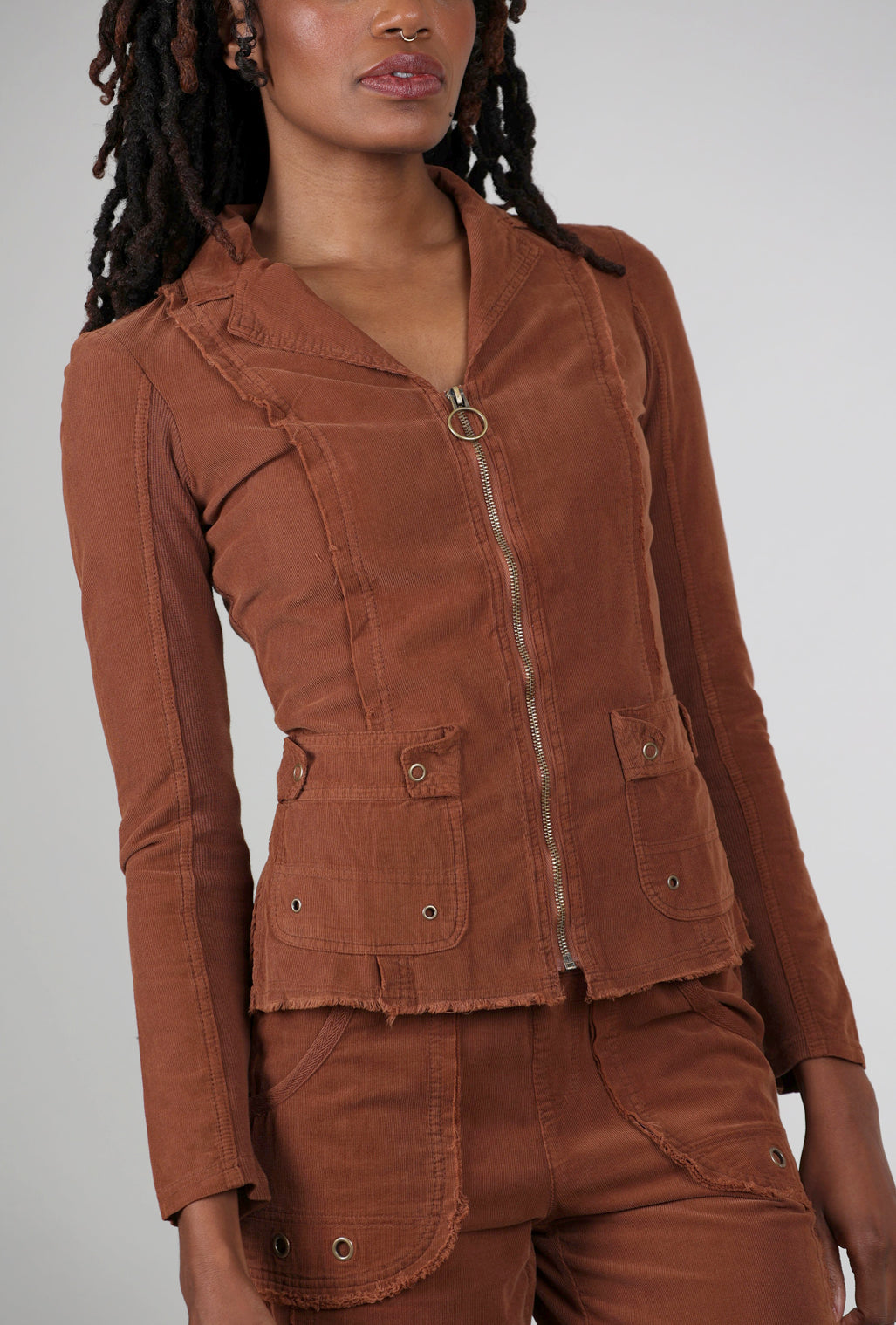 Wearables by XCVI Cord Raphael Blazer, Rust 