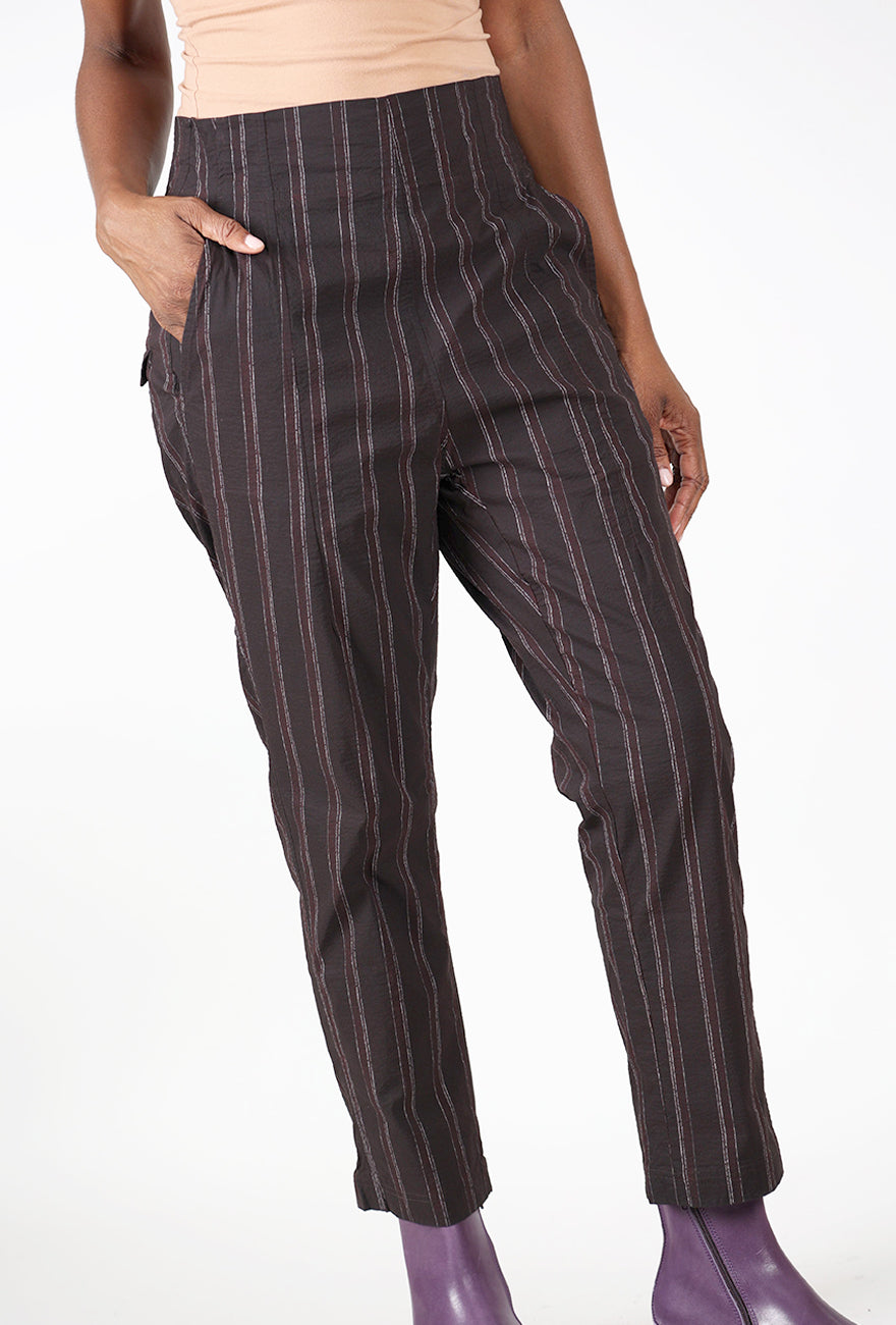 Paper Cotton Slimmer Trouser, Purple Cloud Stripe
