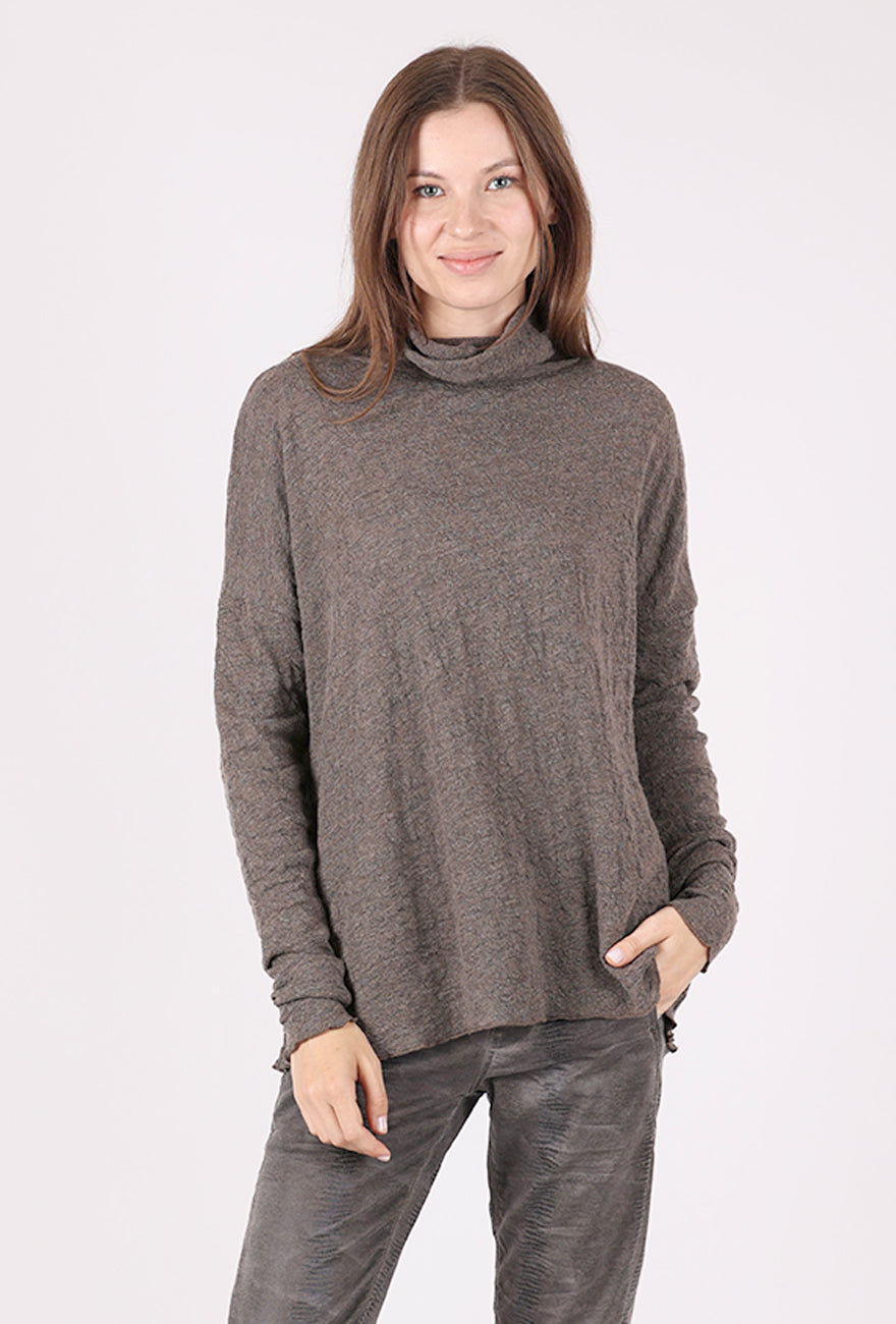 By Basics Rollneck Bubble Wool Sweater, Earth Melange 