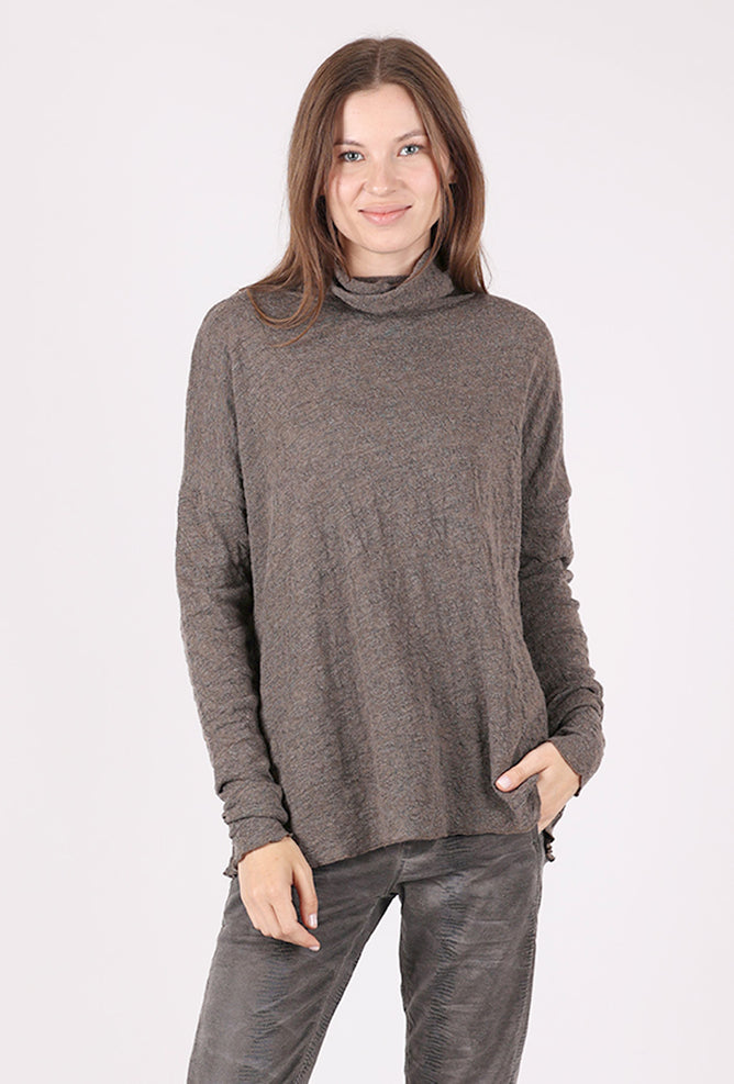 By Basics Rollneck Bubble Wool Sweater, Earth Melange 