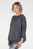 Planet Off the Shoulder Tee, Obsidian 