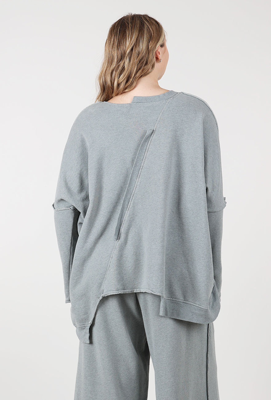 Diagonal Fleece Top, Heather Fjord