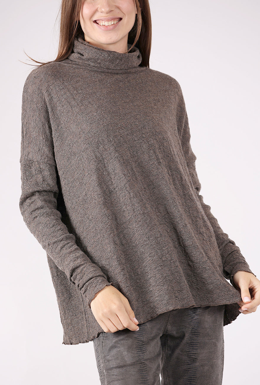 By Basics Rollneck Bubble Wool Sweater, Earth Melange 