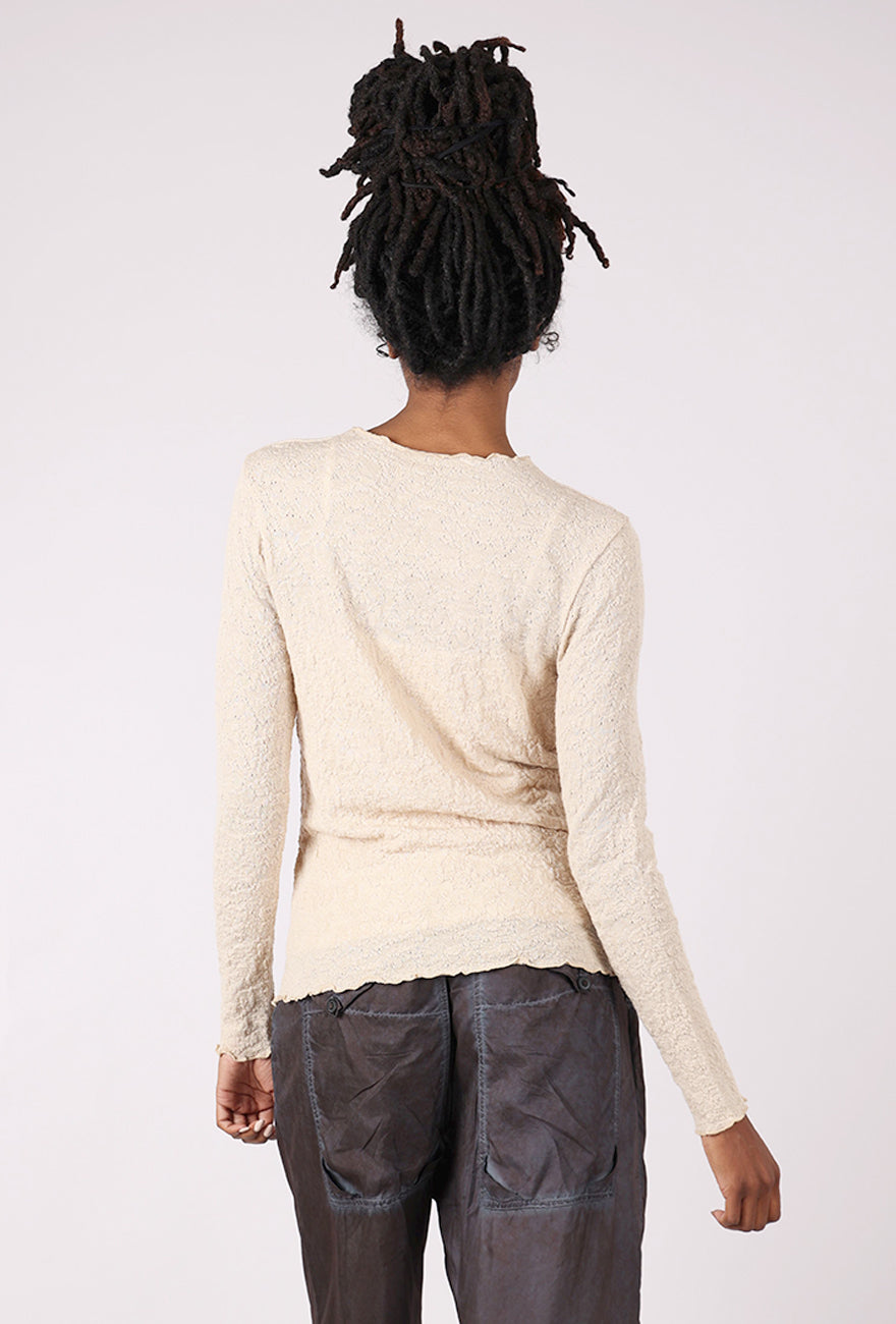 By Basics Bubble Wool Round Neck Pullover, Almond Milk 