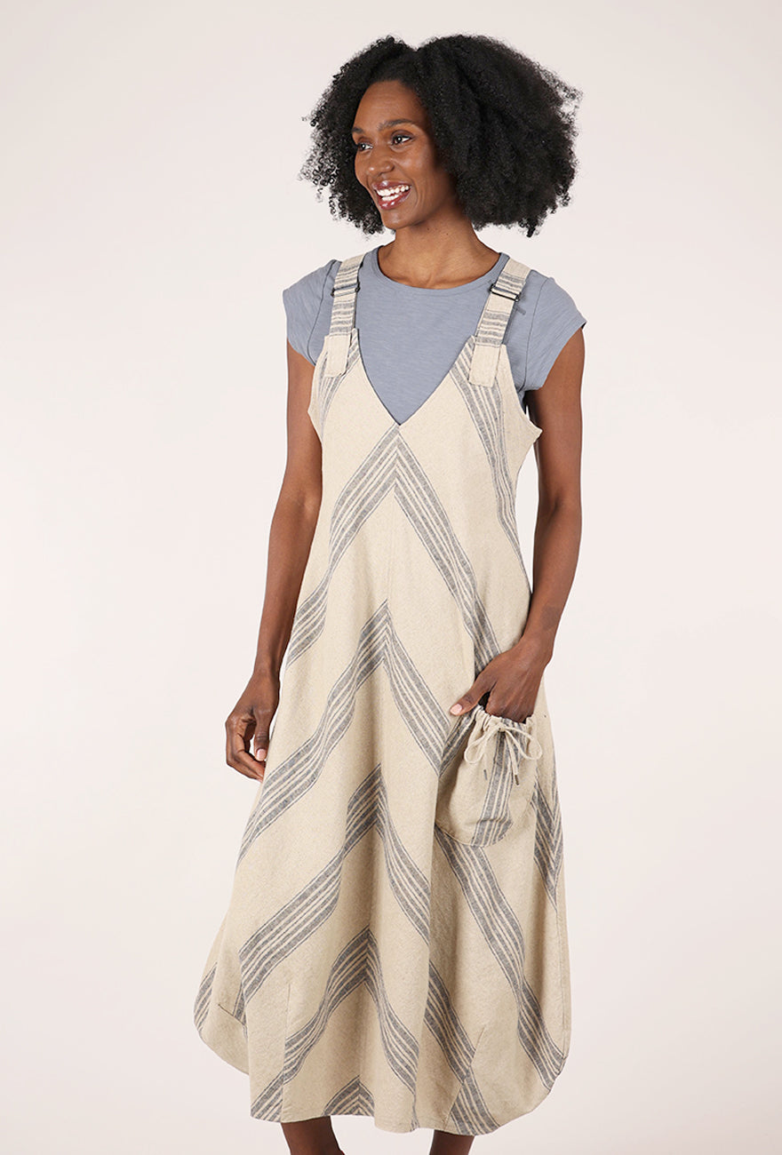 Boardwalk Overall Dress, Natural