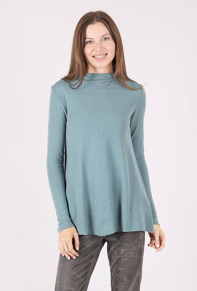 By Basics Wool A-line Drape Neck Sweater, Zinc 