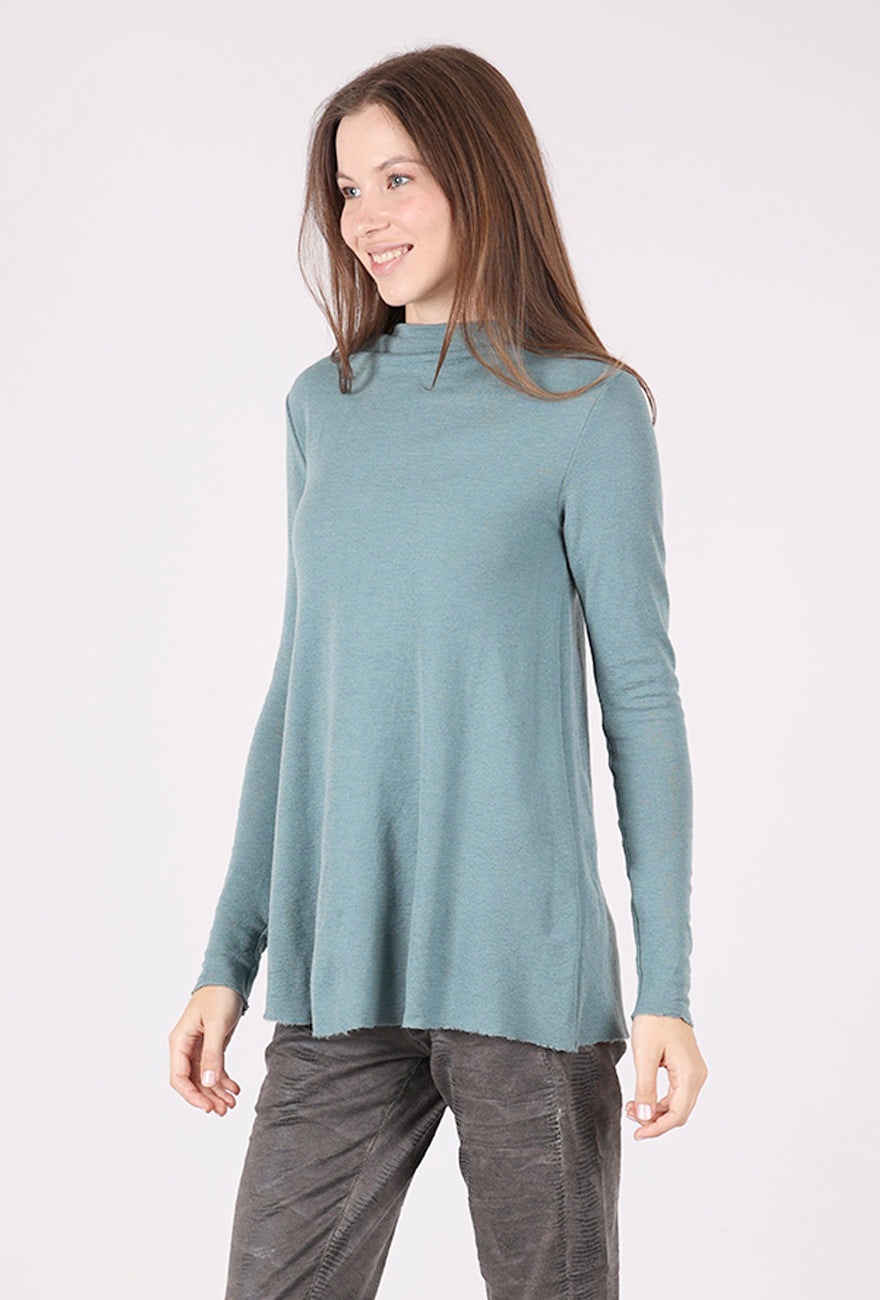 By Basics Wool A-line Drape Neck Sweater, Zinc 