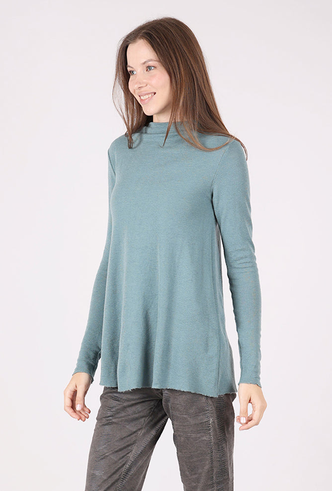 By Basics Wool A-line Drape Neck Sweater, Zinc 