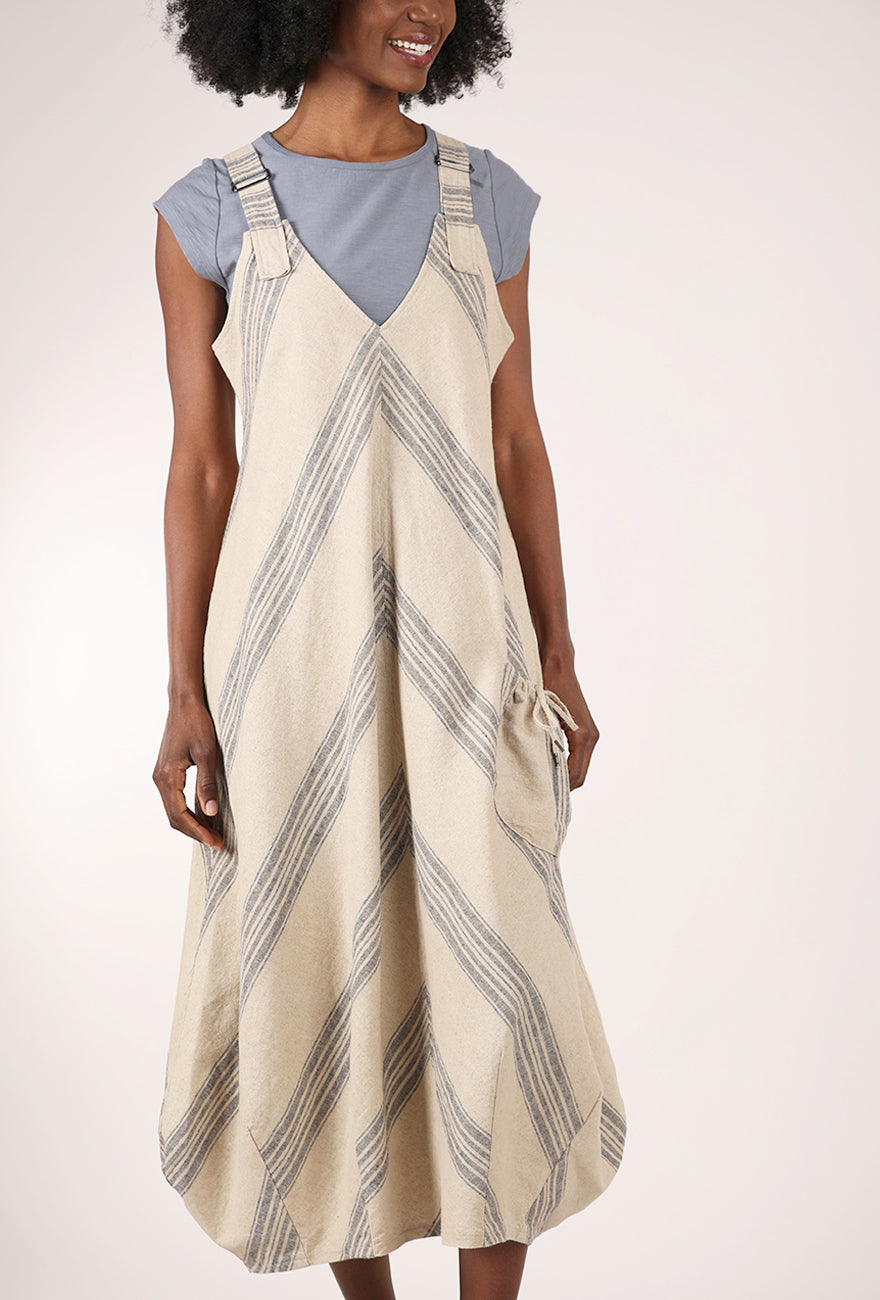 Boardwalk Overall Dress, Natural