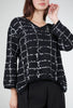 Liv Boucle Windowpane Pullover, Black 