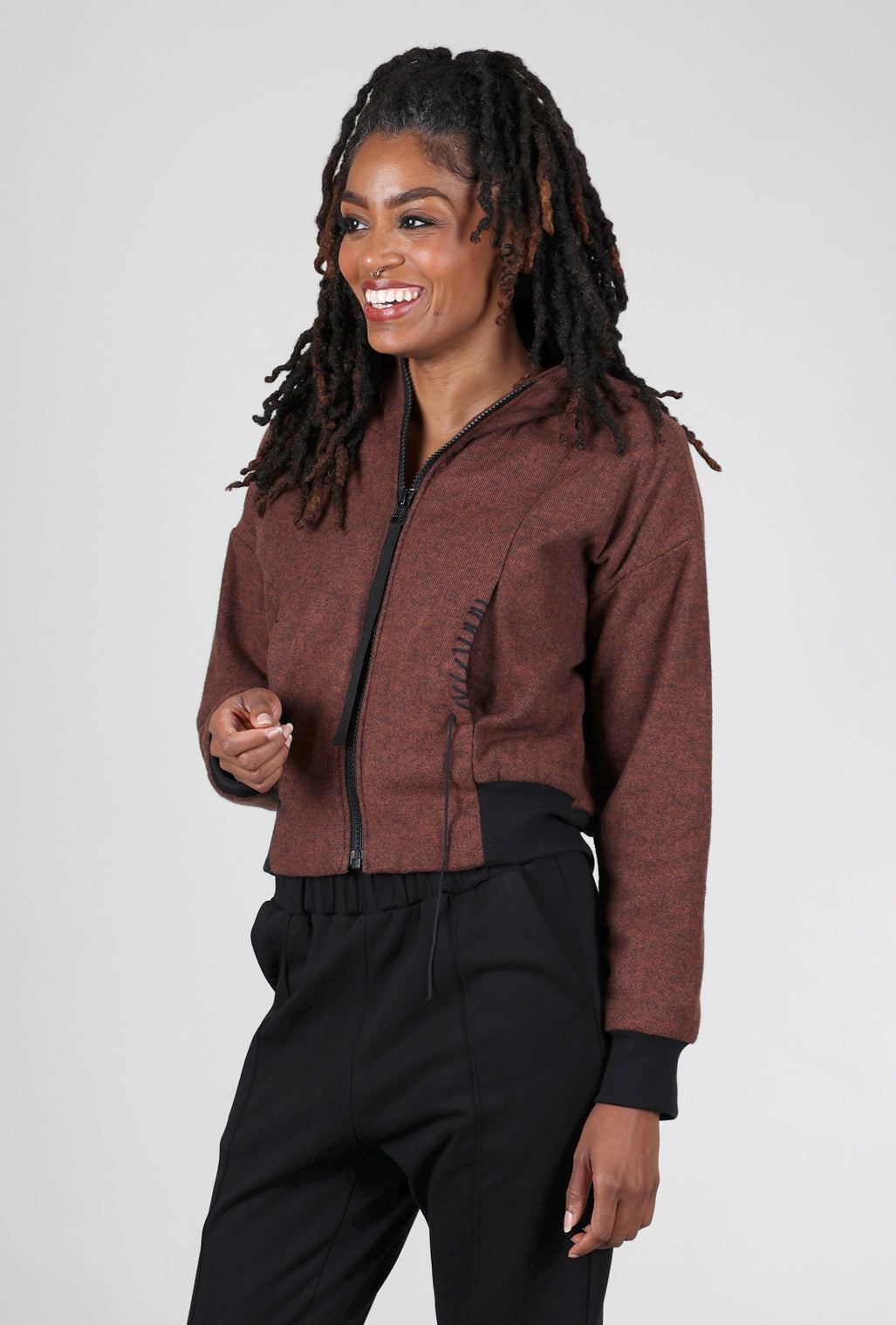 Studio B3 Helma Flannel Padded Jacket, Dark Terracotta 