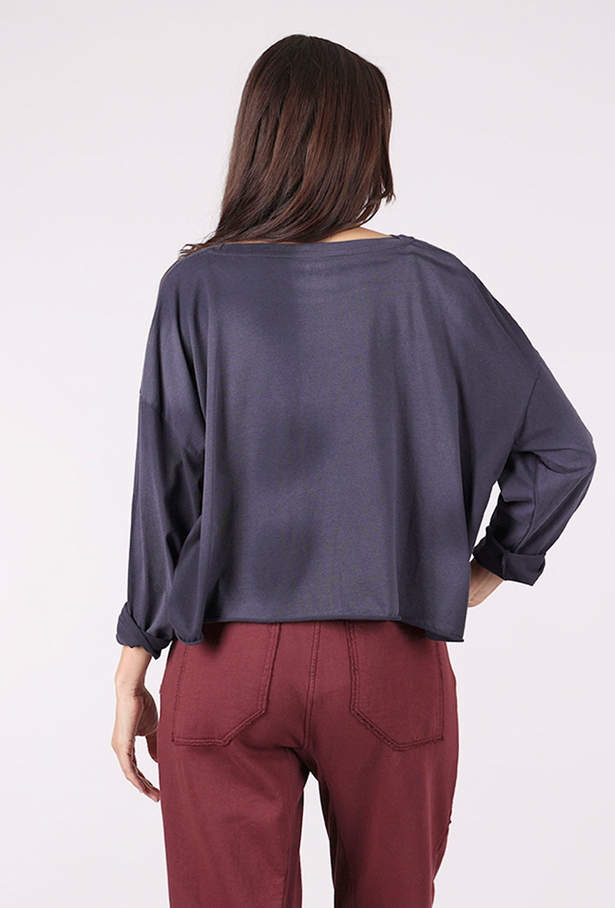 Planet Overdyed Mini Boxy Tee, Midnight 