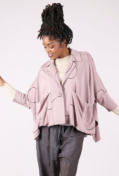 Ozai Knit Oversize Byrne Jacket, Pink 