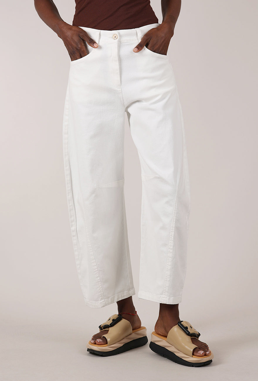 Alembika No Contrast Seam Twill Pant, White 