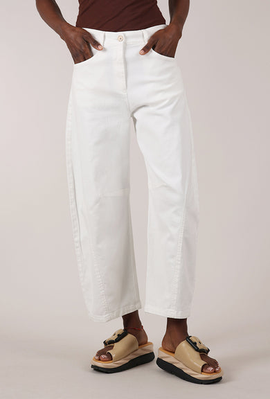 Alembika No Contrast Seam Twill Pant, White 