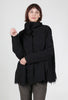 Rundholz Tattered Wool Short Swing Coat, Black 