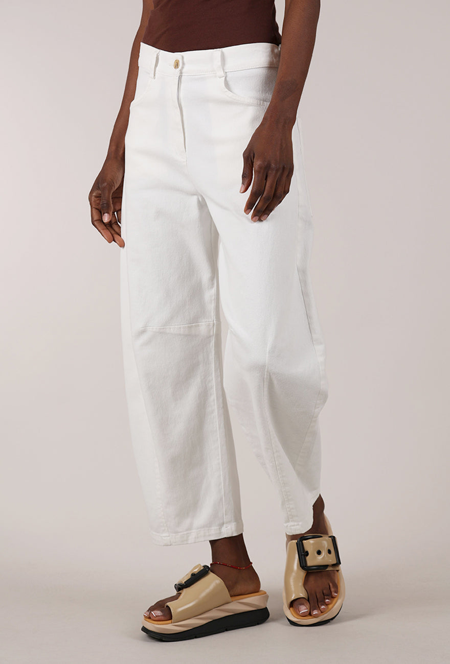 Alembika No Contrast Seam Twill Pant, White 