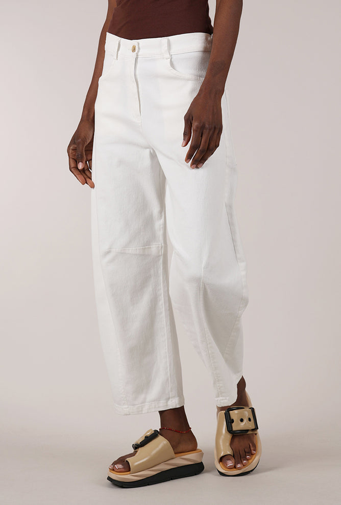 Alembika No Contrast Seam Twill Pant, White 