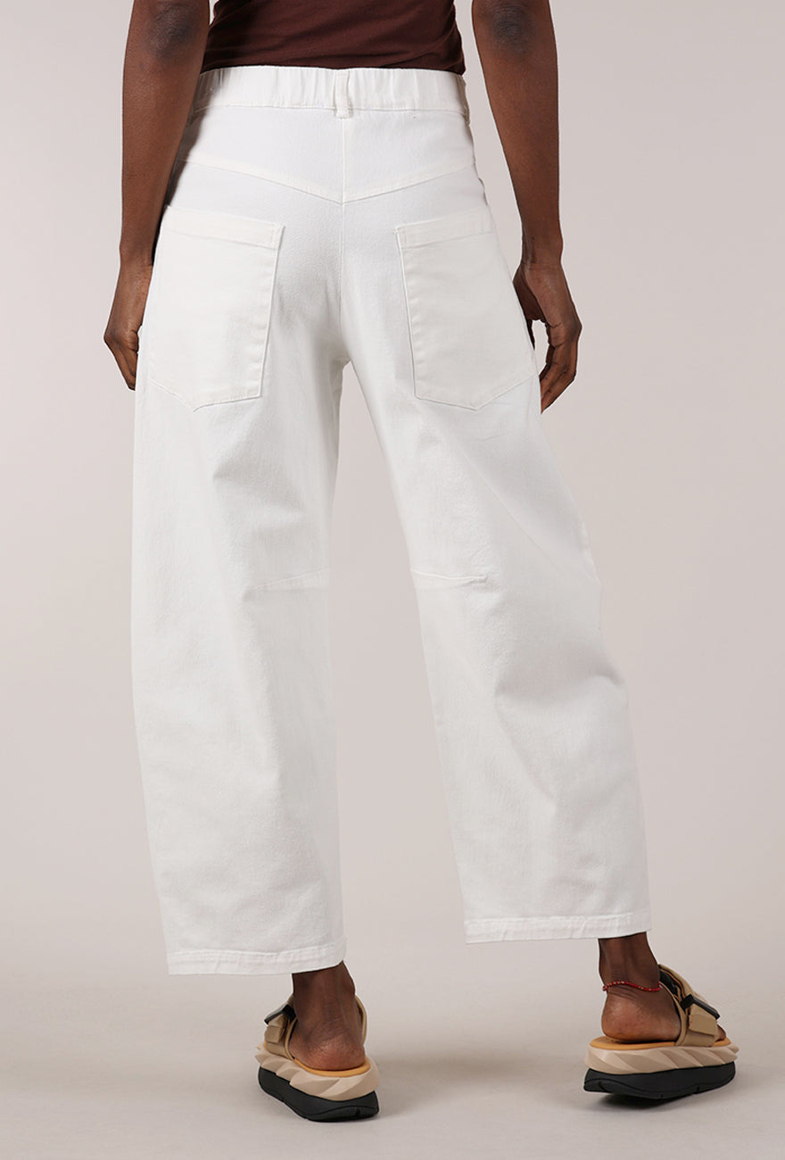 Alembika No Contrast Seam Twill Pant, White 