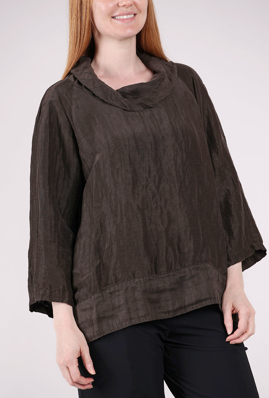 Grizas Silk Blend Cowl Blouse, Forest 