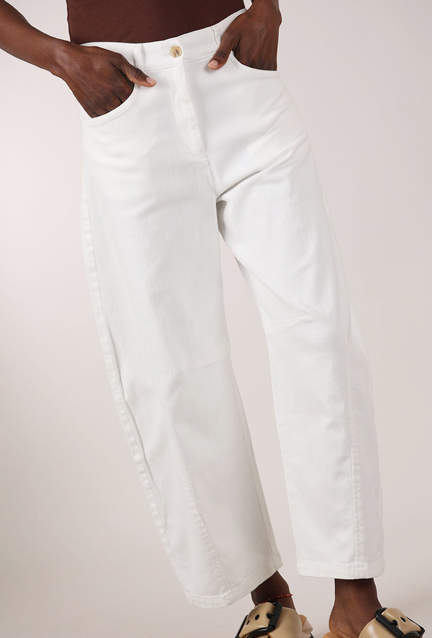 Alembika No Contrast Seam Twill Pant, White 