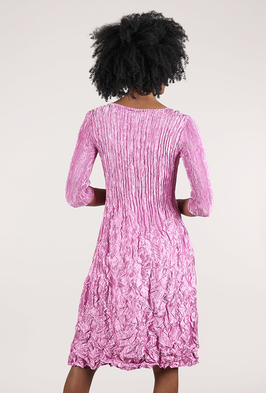 Alquema 3/4 Sleeve Smash Pocket Dress, Glossy Orchid 