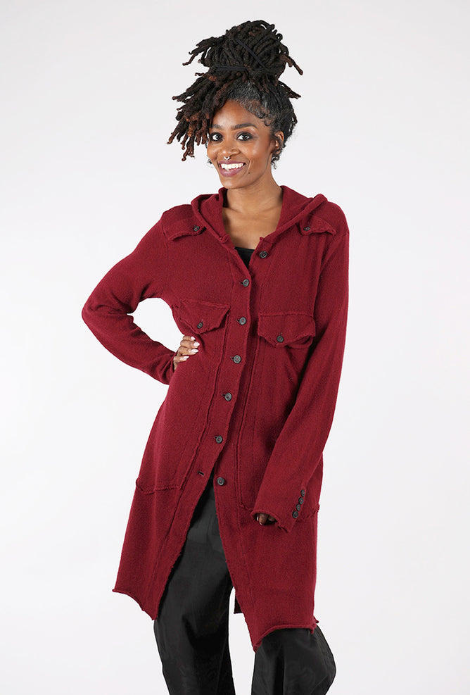 Rundholz Cashmere Cargo Jacket, Merlot Melange 