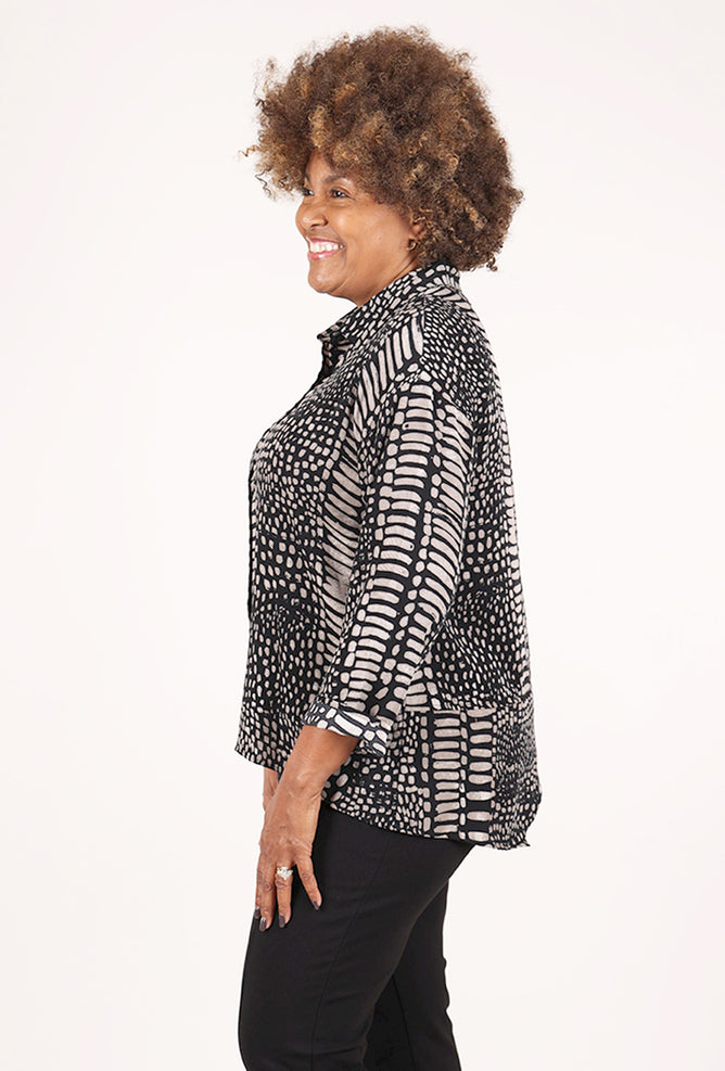Olivia by Habitat Crepe Stones Overlay Tunic, Black 