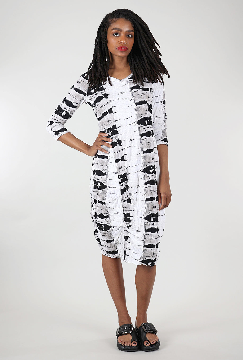 Liv Tissue Crinkle Anytime Dress, Black Print 