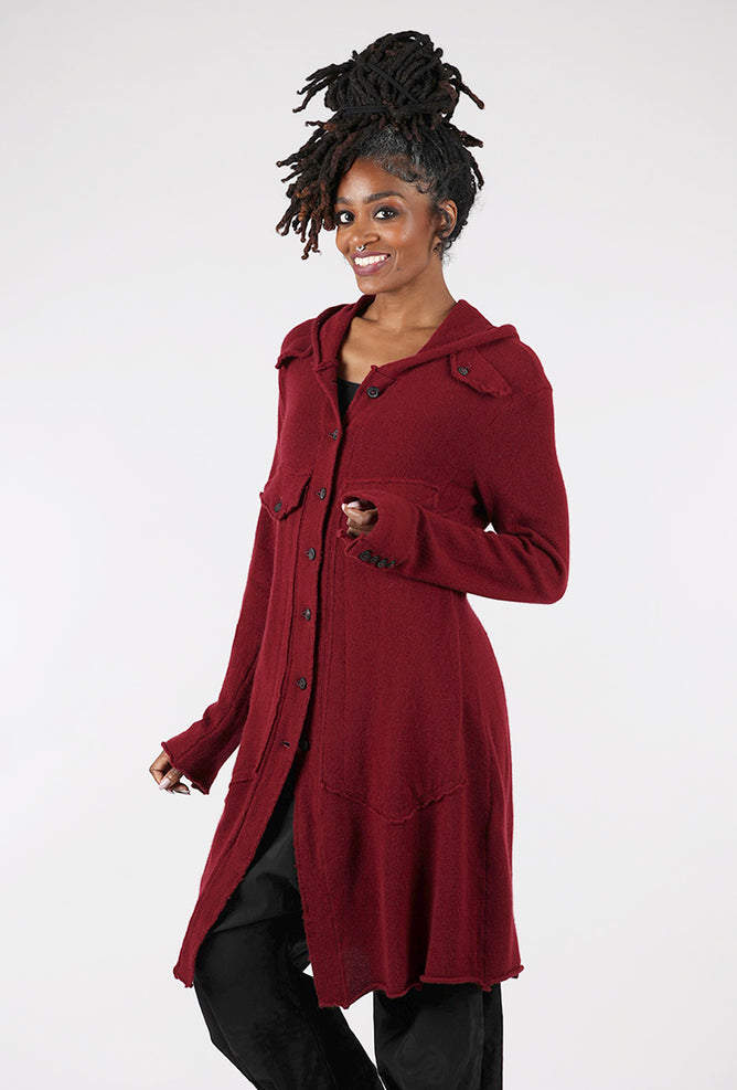 Rundholz Cashmere Cargo Jacket, Merlot Melange 