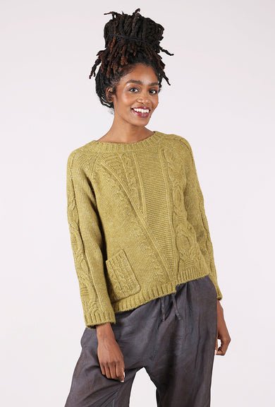 Olivia by Habitat Cozy Cables Pullover, Moss 