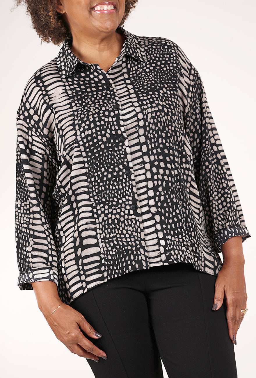 Olivia by Habitat Crepe Stones Overlay Tunic, Black 