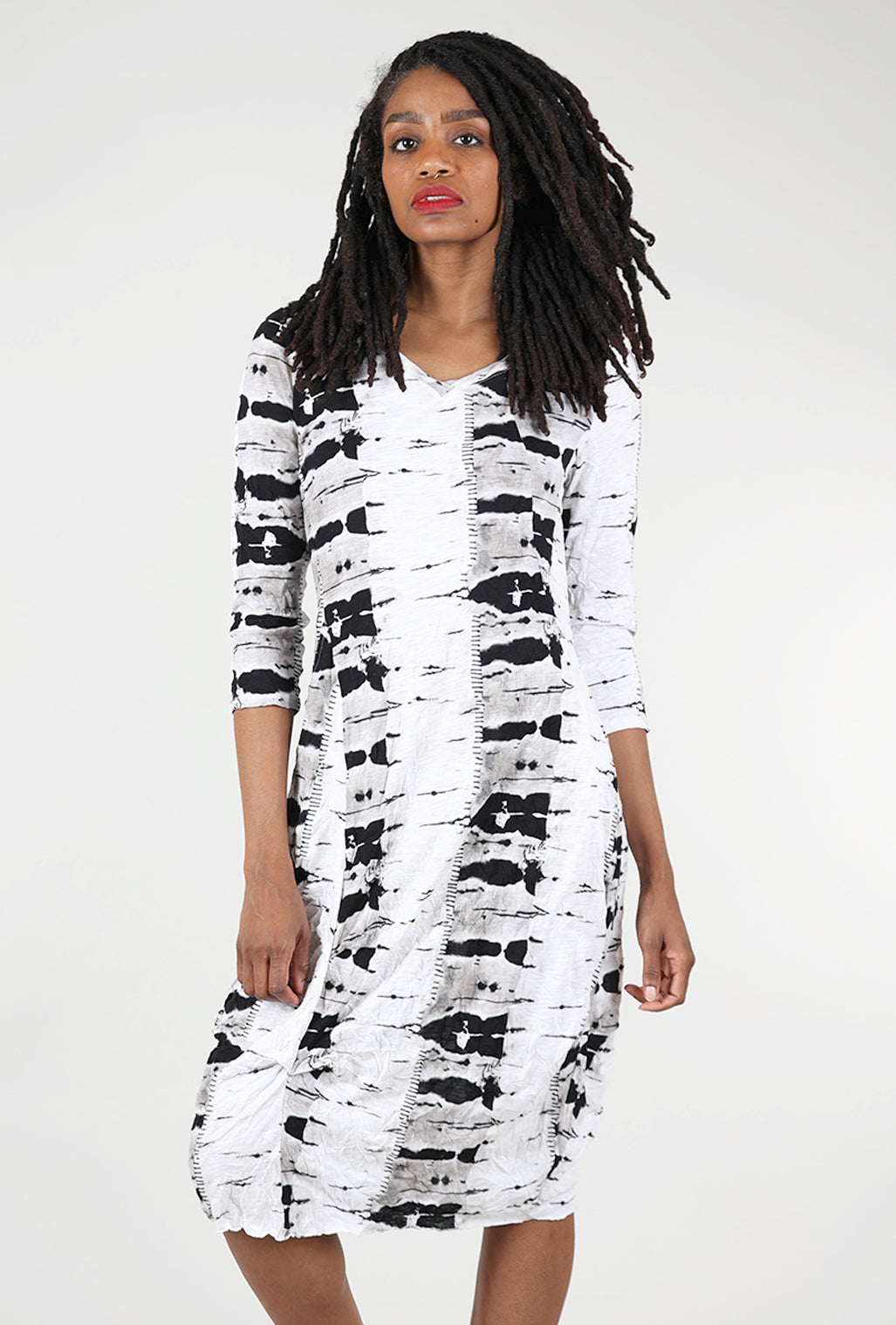 Liv Tissue Crinkle Anytime Dress, Black Print 