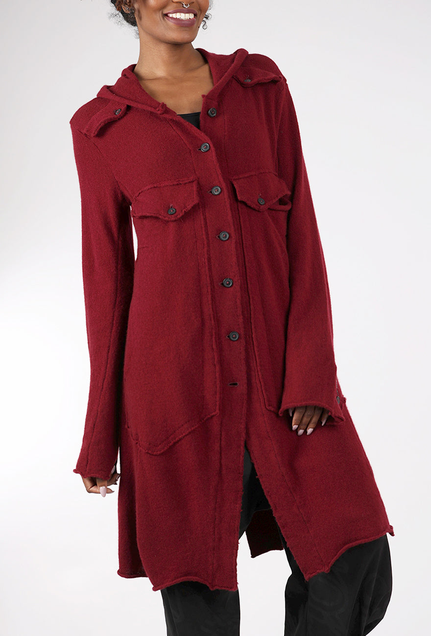 Rundholz Cashmere Cargo Jacket, Merlot Melange 