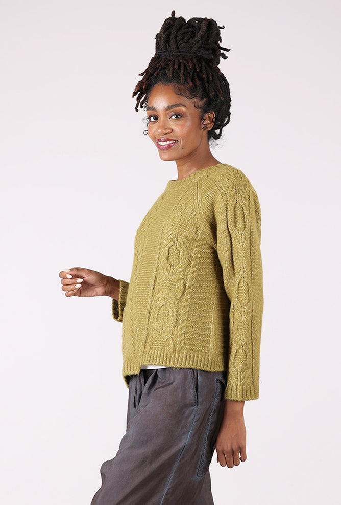 Olivia by Habitat Cozy Cables Pullover, Moss 