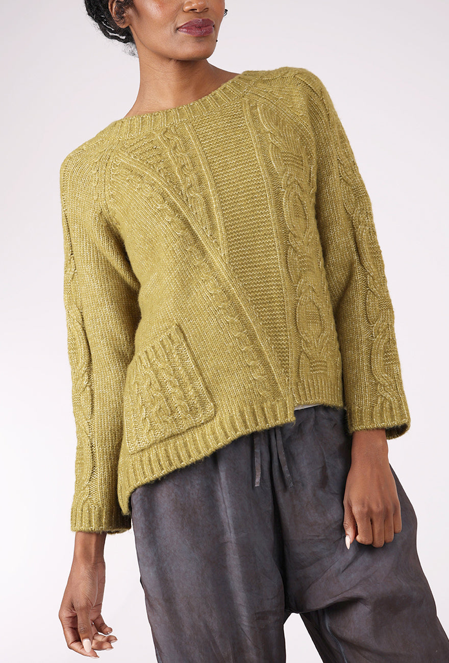 Olivia by Habitat Cozy Cables Pullover, Moss 