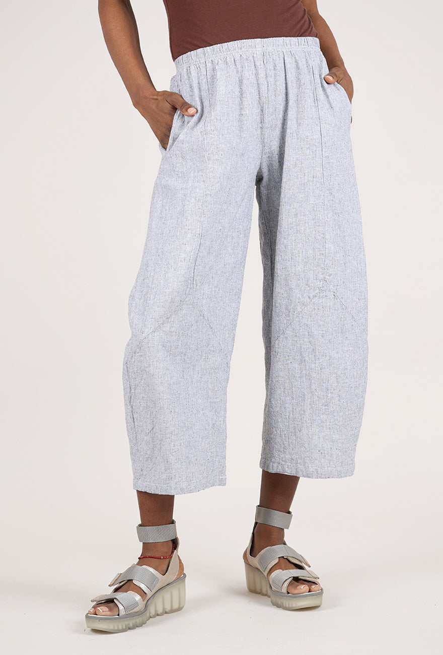 Cut Loose Crosshatch Barrel Pant, White 