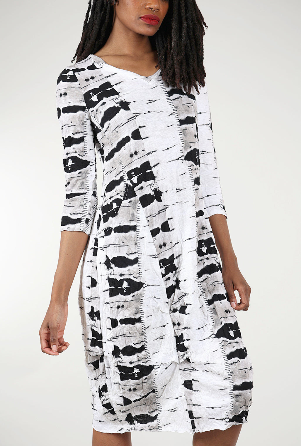 Liv Tissue Crinkle Anytime Dress, Black Print 