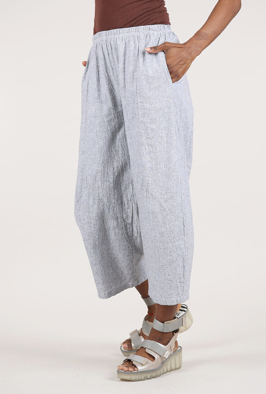 Cut Loose Crosshatch Barrel Pant, White 