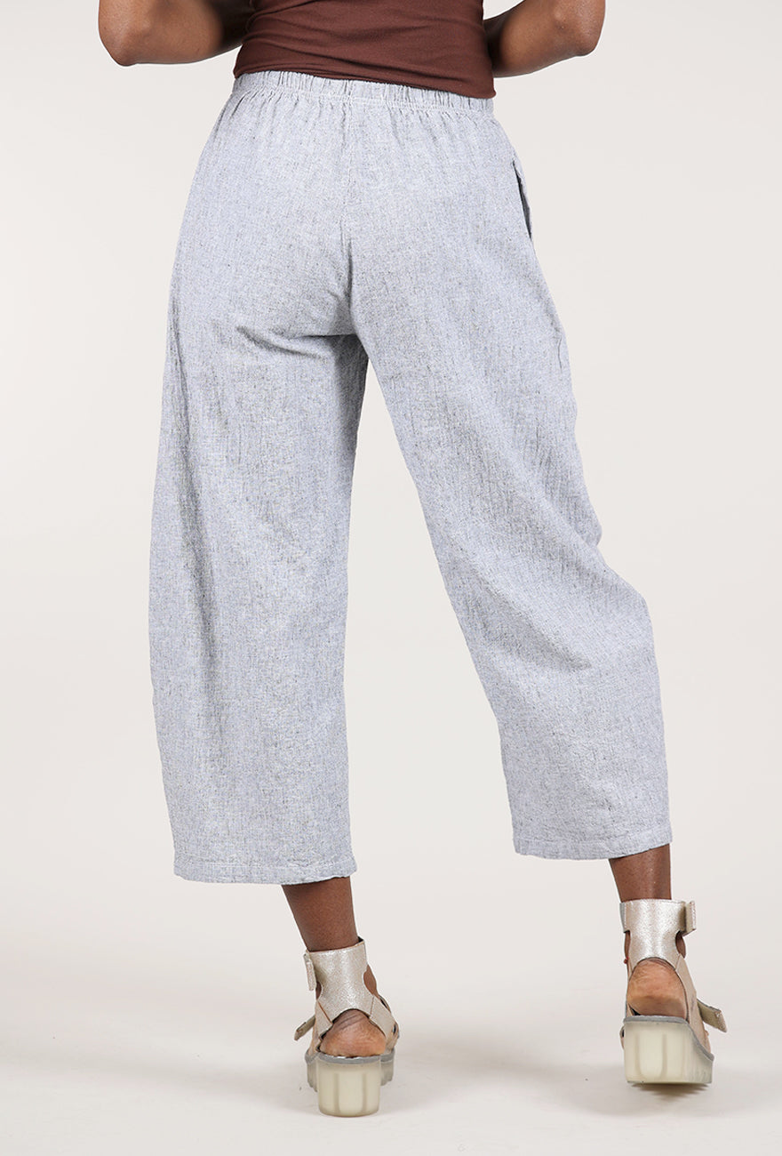 Cut Loose Crosshatch Barrel Pant, White 