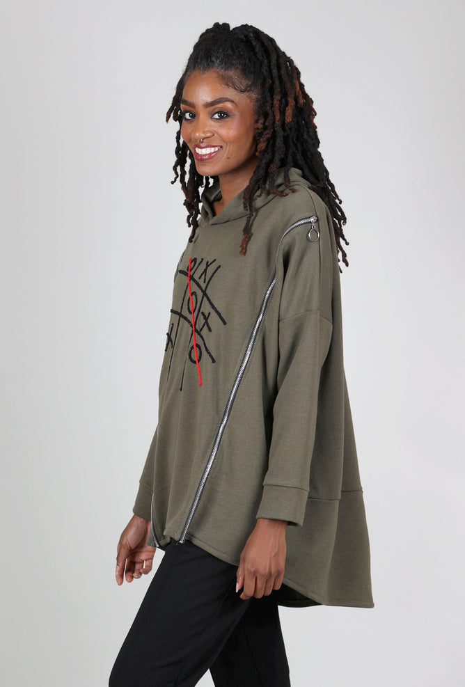 Transparente Clothing Tic Tac Toe Sweatshirt, Olive One Size Olive