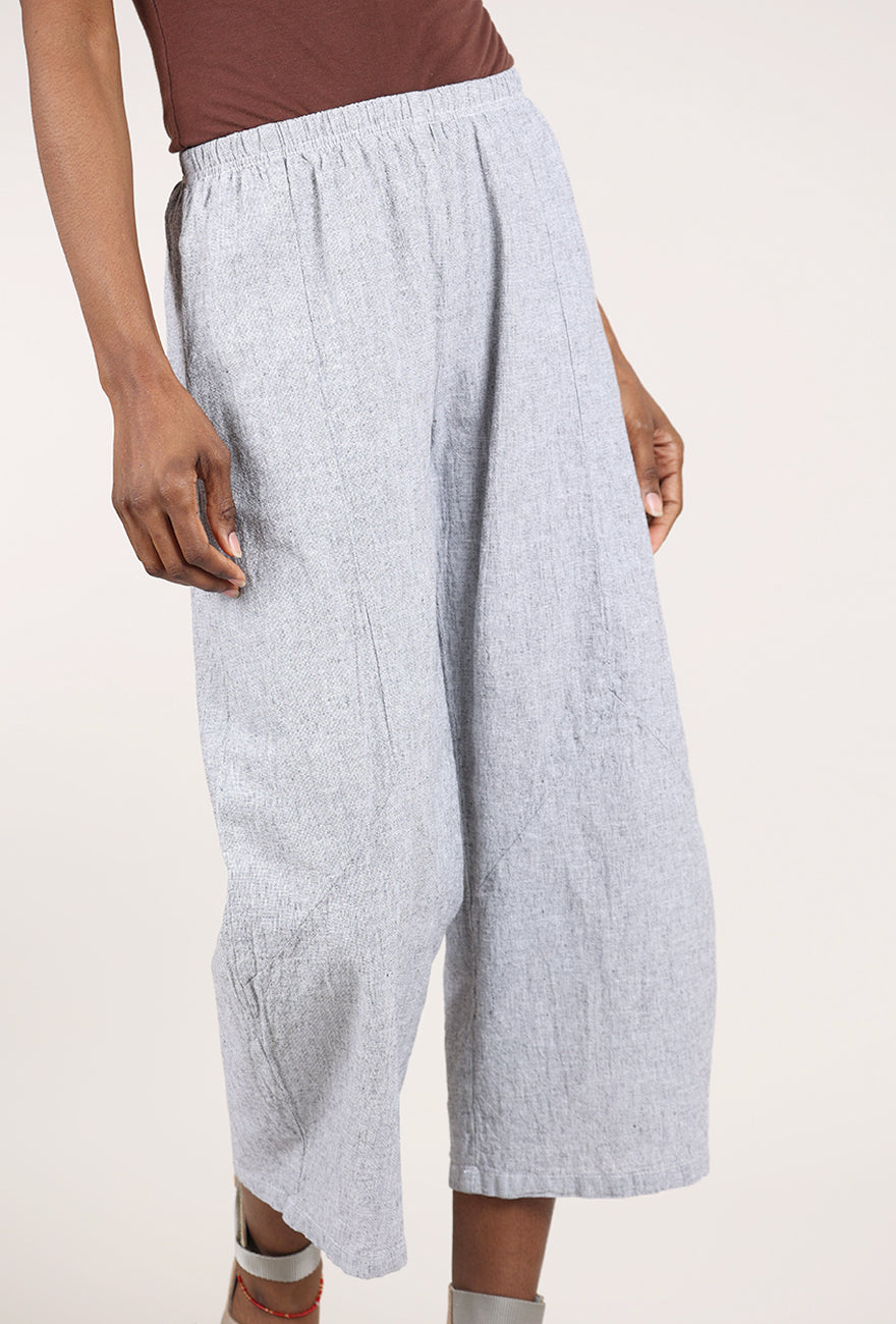 Cut Loose Crosshatch Barrel Pant, White 