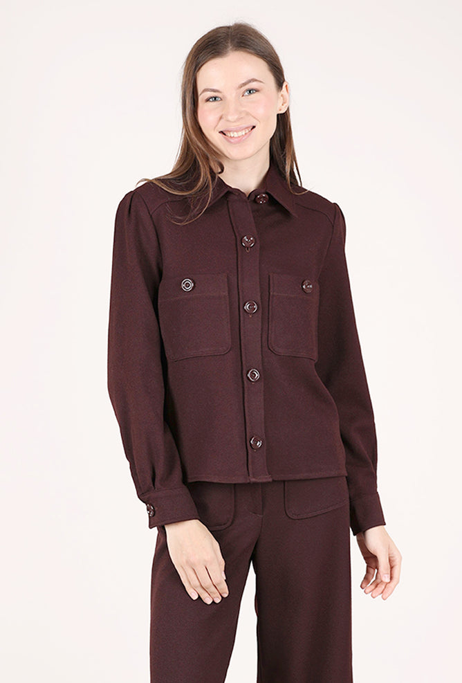 Sessun Theodora Short Pocket Shirt, Brown Whisky 