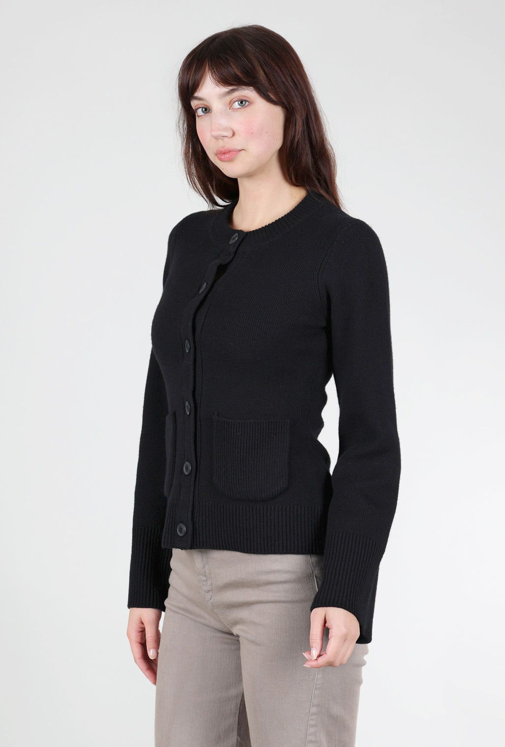 Pistola Dani Cinched-Waist Cardigan, Noir 