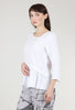 Fenini Shirred-Inset Linen Top, White 