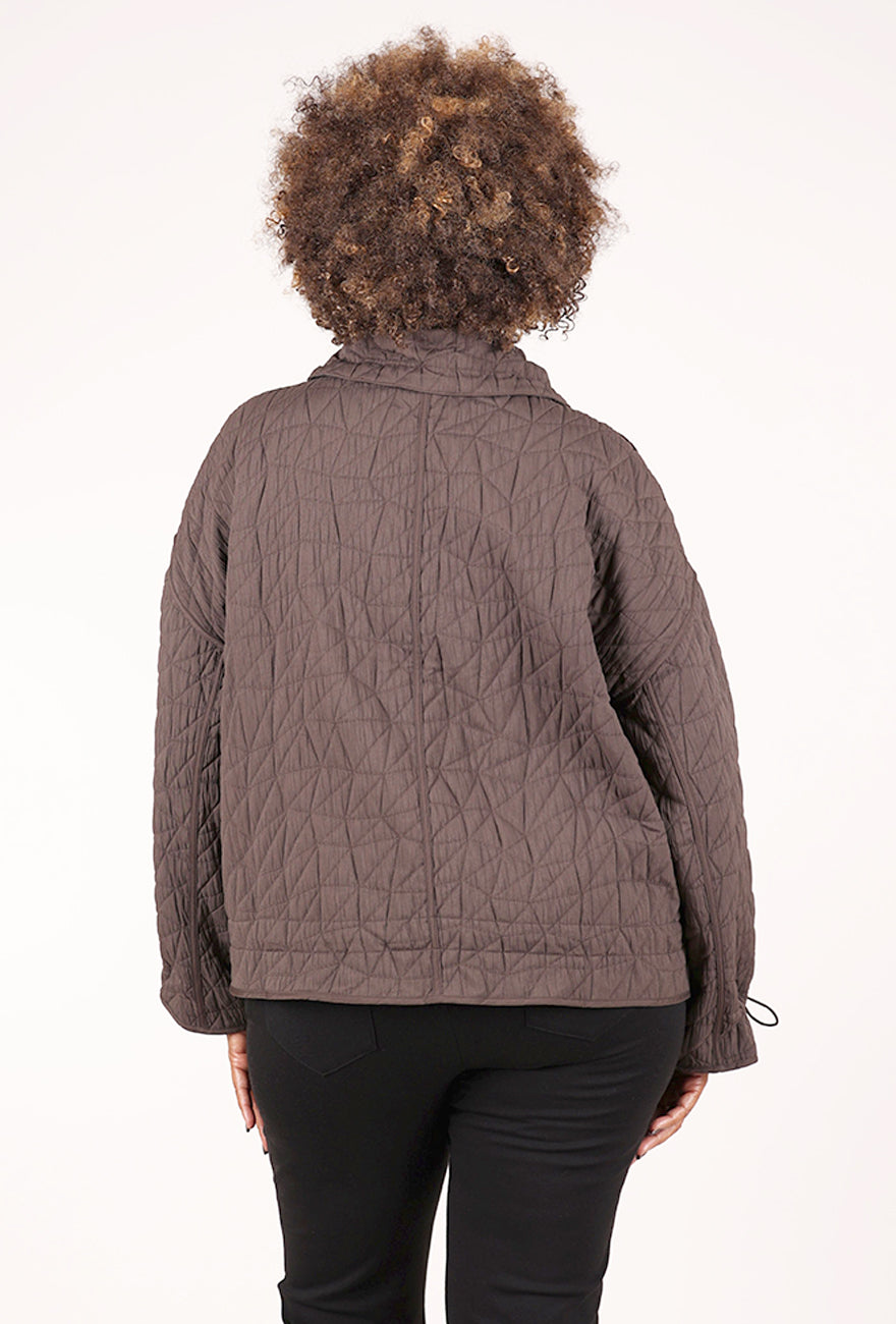 Olivia by Habitat Kaleidoscope Quilt Puffer, Chocolate 