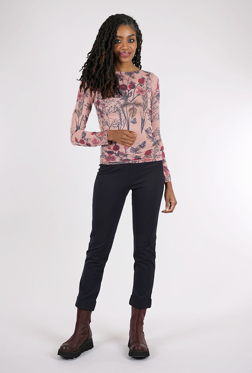 AMB Designs Second Skin Raw Edge Top, Hello Blossom/Ash Rose One Size Ash Rose