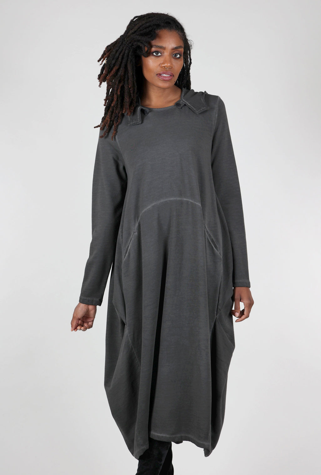 Pluslavie Hoodie Dress, Asphalt 