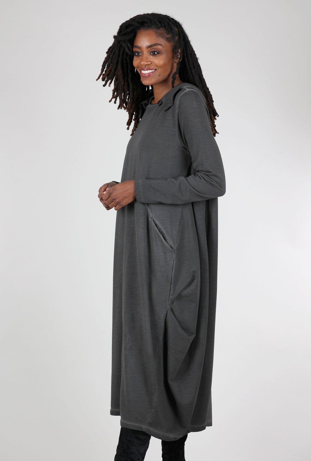 Pluslavie Hoodie Dress, Asphalt 